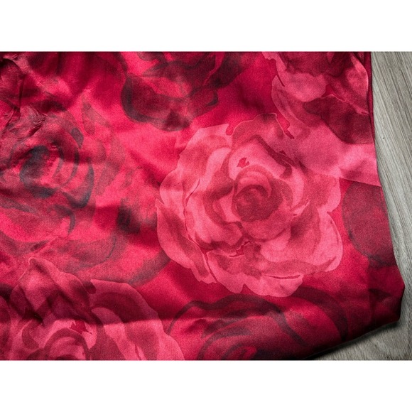 Christine Vancouver Lingerie Silk Pajama Bottoms Red Roses Wide Leg Luxury L/XL - Picture 8 of 8
